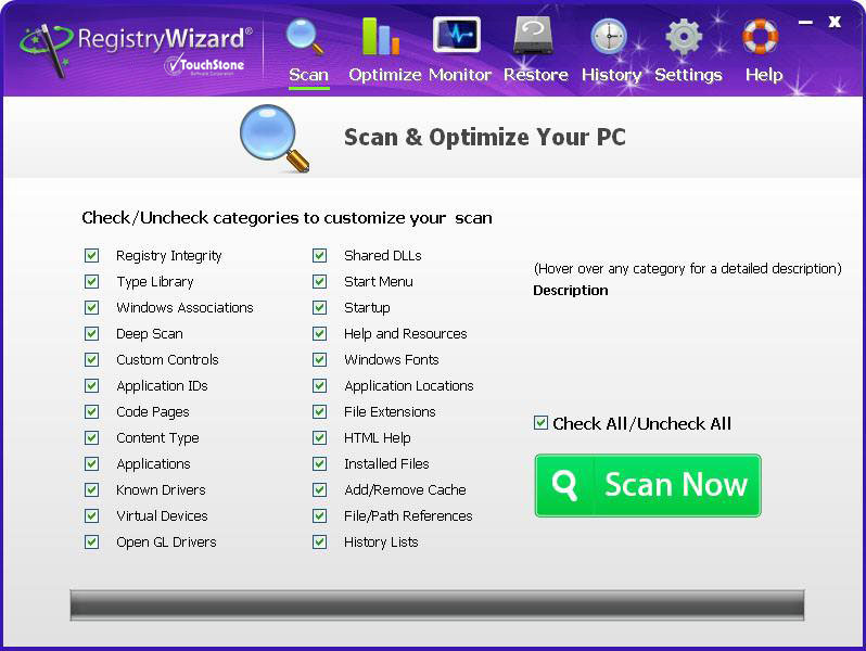 Click to view RegistryWizard 1.2.0 screenshot